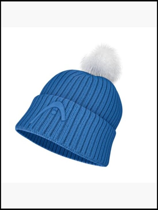 Merino Blend Beanie with Faux Fur Pom, Fleece Lined Winter Hat main image 4